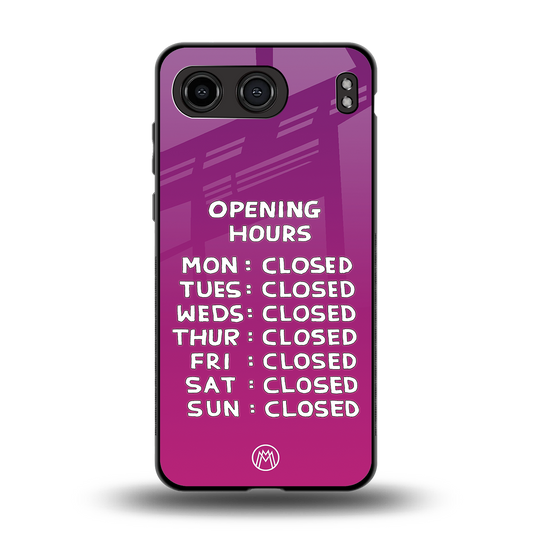 opening hours pink edition back phone cover | glass case for oneplus nord 4