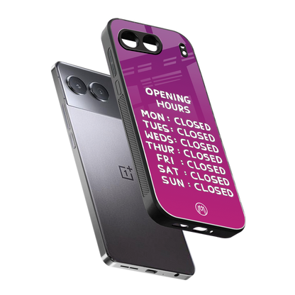 opening hours pink edition back phone cover | glass case for oneplus nord 4