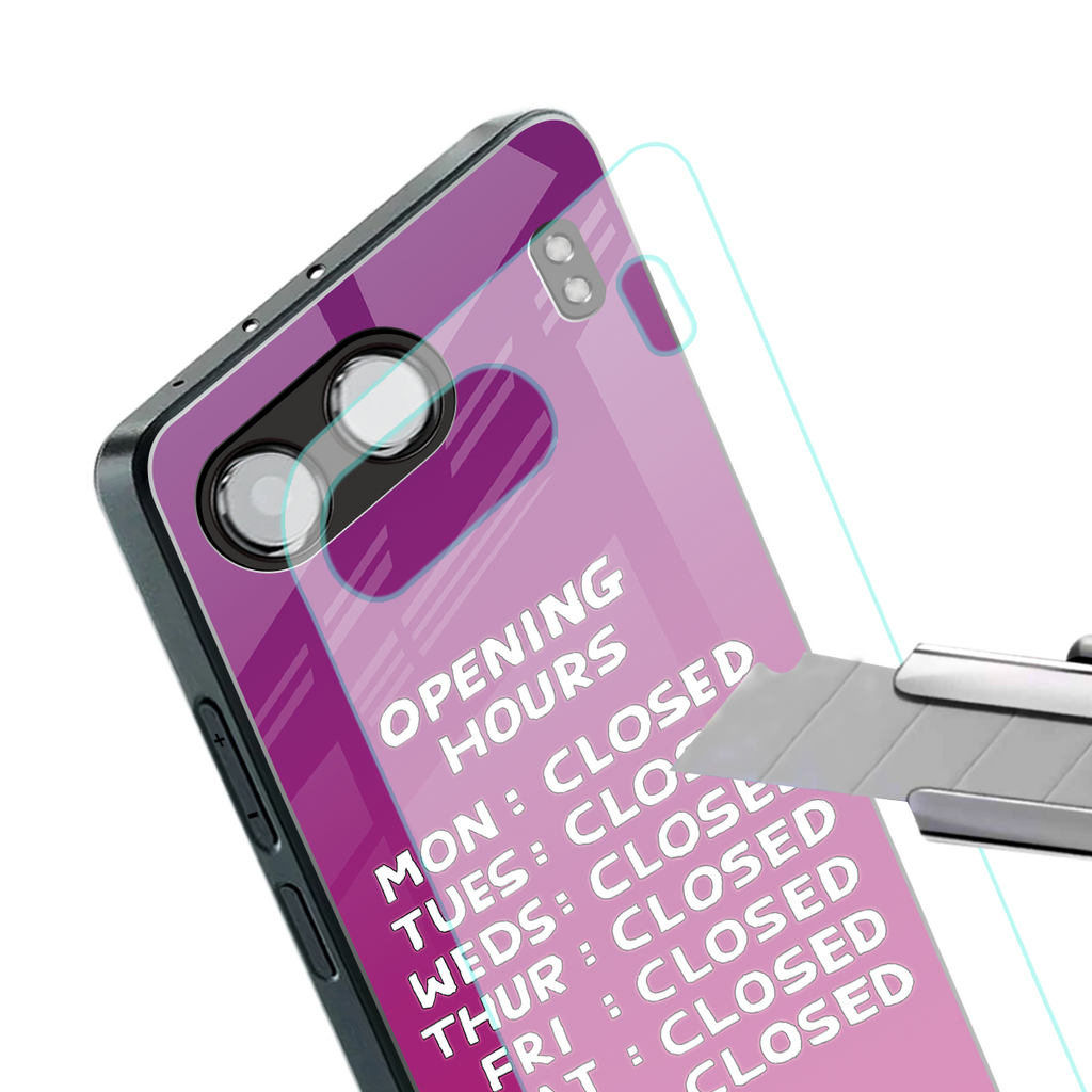 opening hours pink edition back phone cover | glass case for oneplus nord 4
