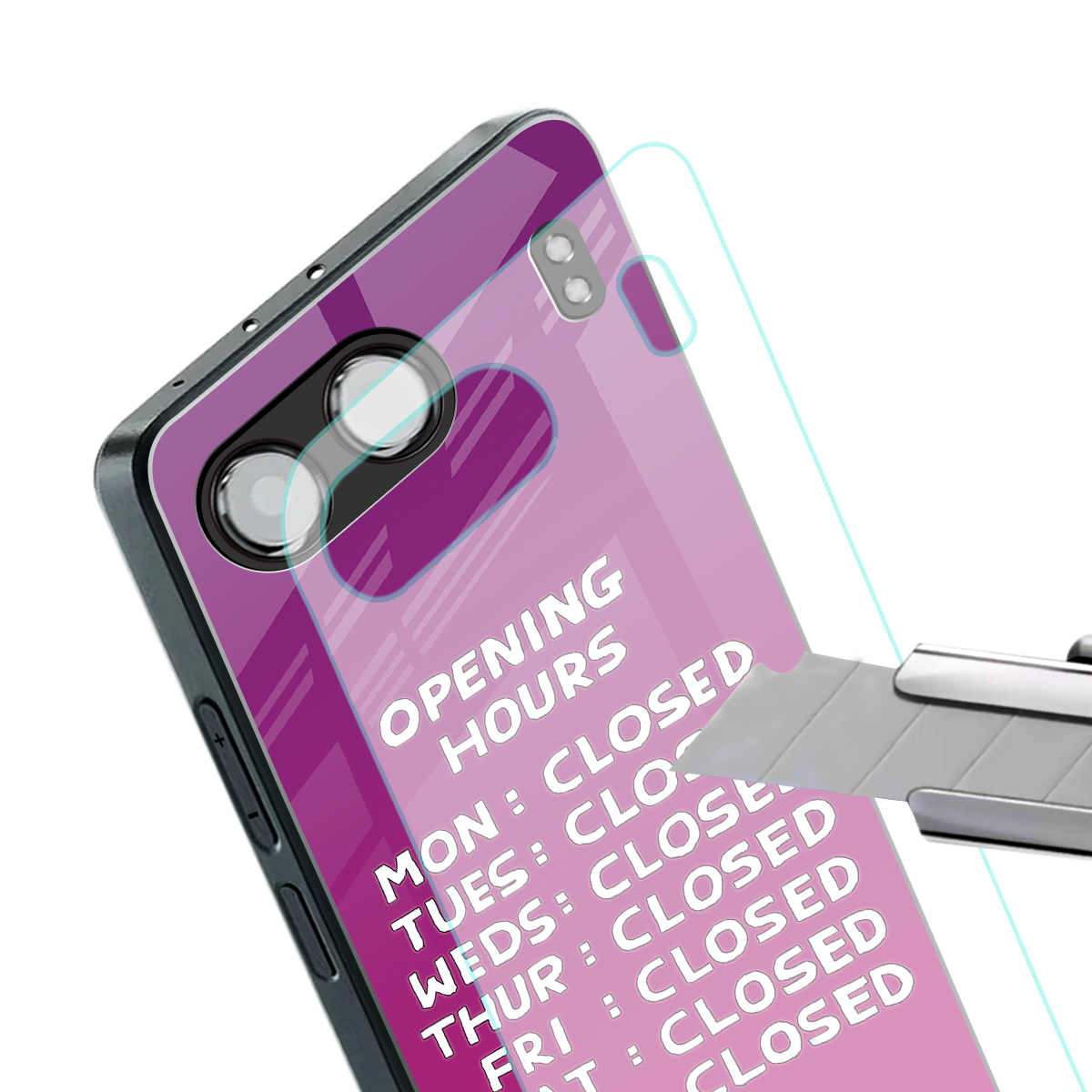 opening hours pink edition back phone cover | glass case for oneplus nord 4