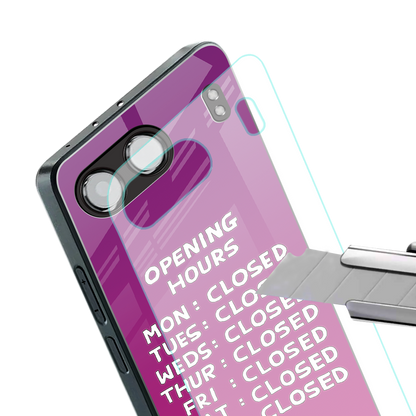 opening hours pink edition back phone cover | glass case for oneplus nord 4
