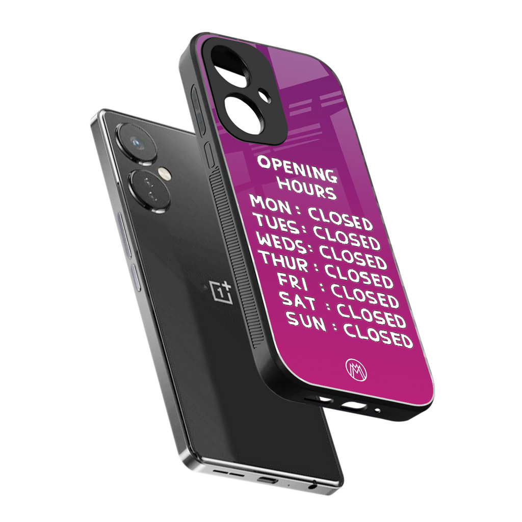 opening hours pink edition back phone cover | glass case for oneplus nord ce 3