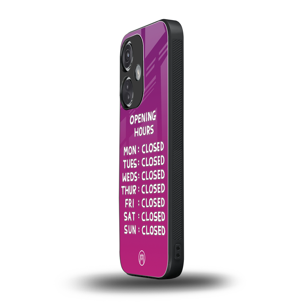 opening hours pink edition back phone cover | glass case for oneplus nord ce 3