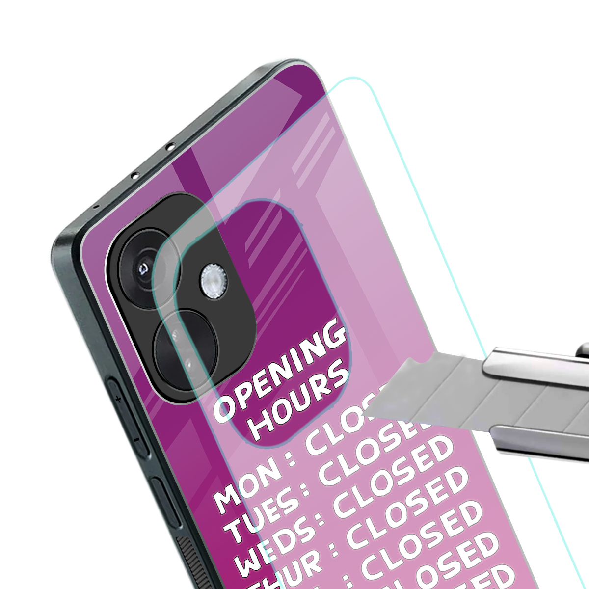 opening hours pink edition back phone cover | glass case for oneplus nord ce 3