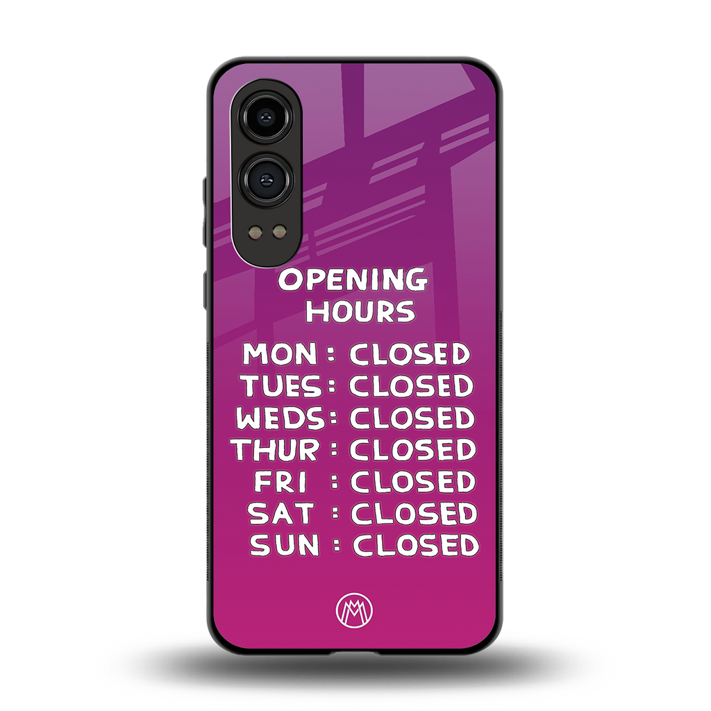 opening hours pink edition back phone cover | glass case for oneplus nord ce 4 lite