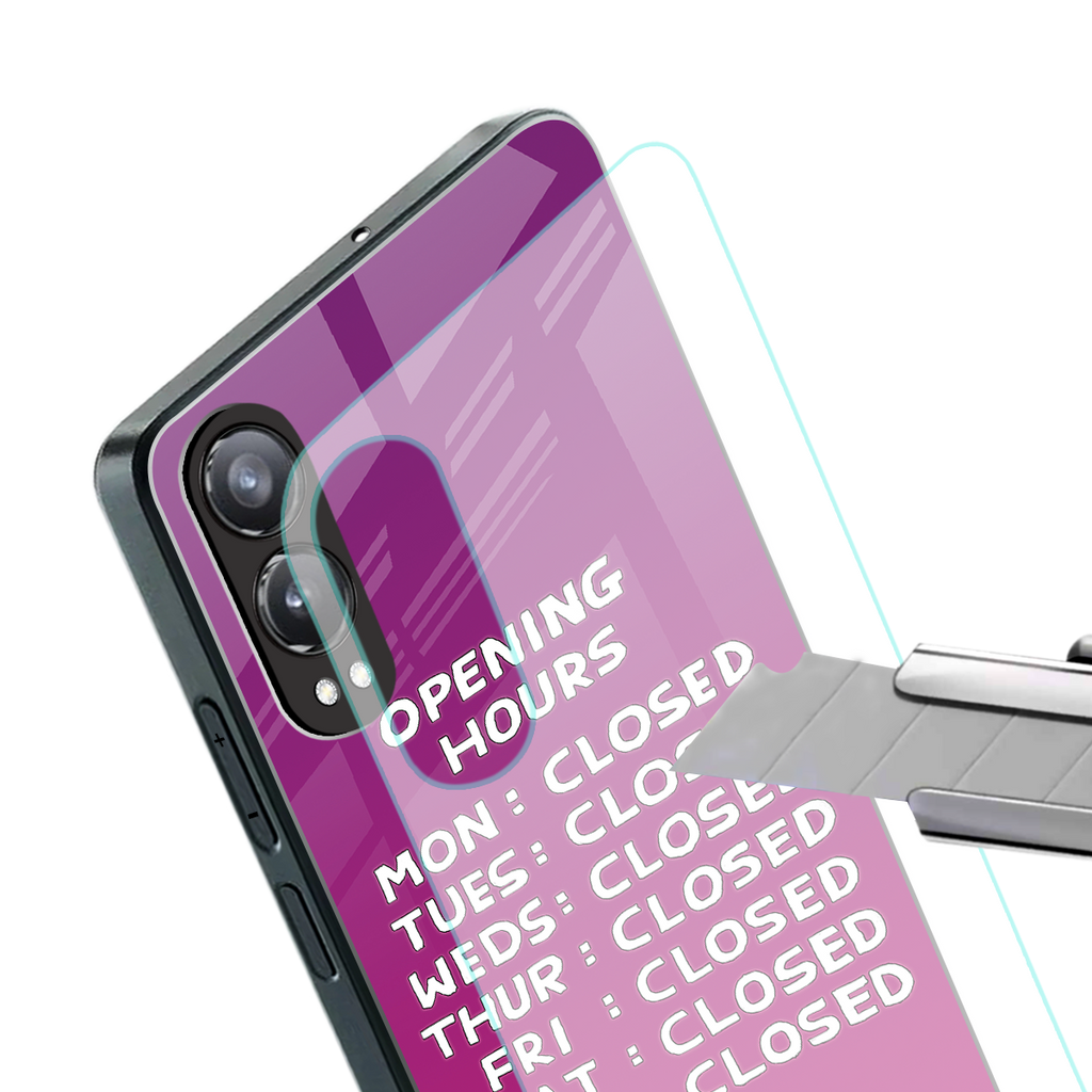 opening hours pink edition back phone cover | glass case for oneplus nord ce 4 lite