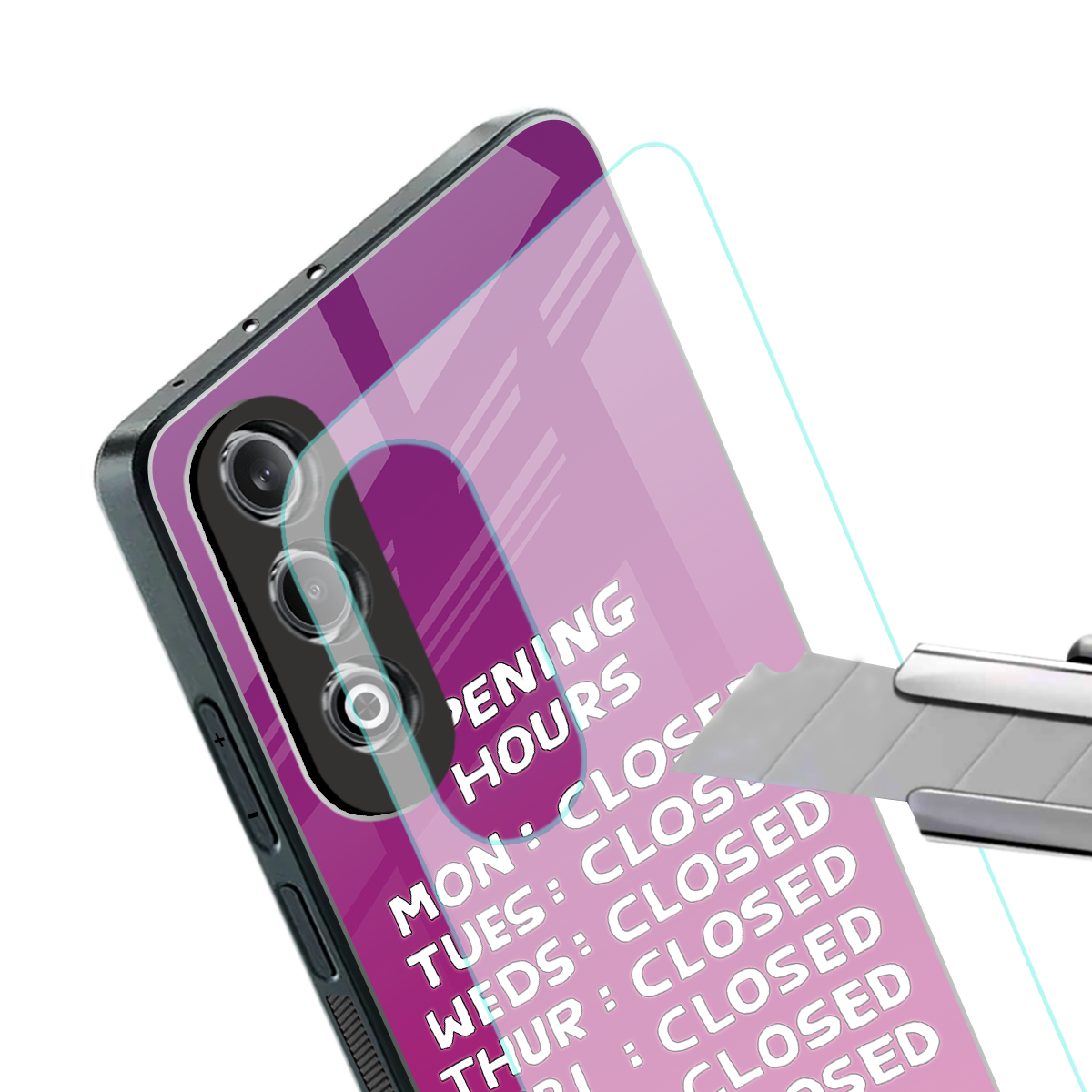 opening hours pink edition back phone cover | glass case for oneplus nord ce 4