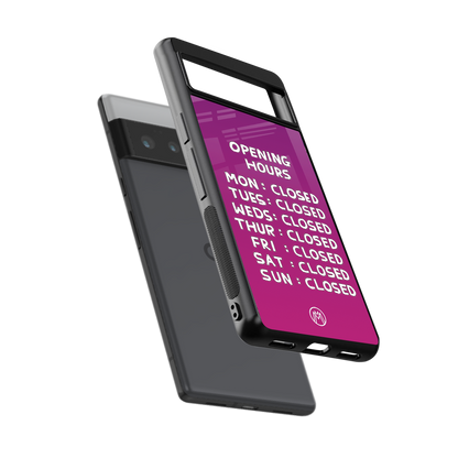 opening hours pink edition back phone cover | glass case for google pixel 6 pro