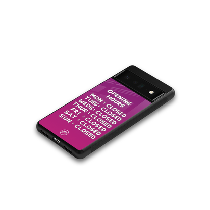 opening hours pink edition back phone cover | glass case for google pixel 6 pro