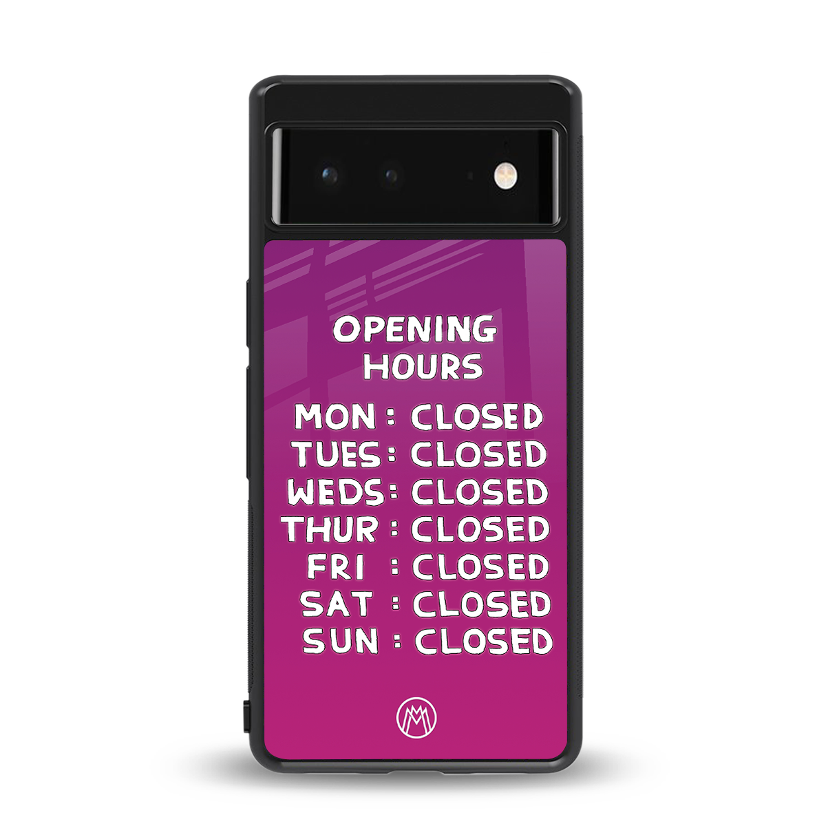 opening hours pink edition back phone cover | glass case for google pixel 6