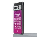 opening hours pink edition back phone cover | glass case for google pixel 7 pro