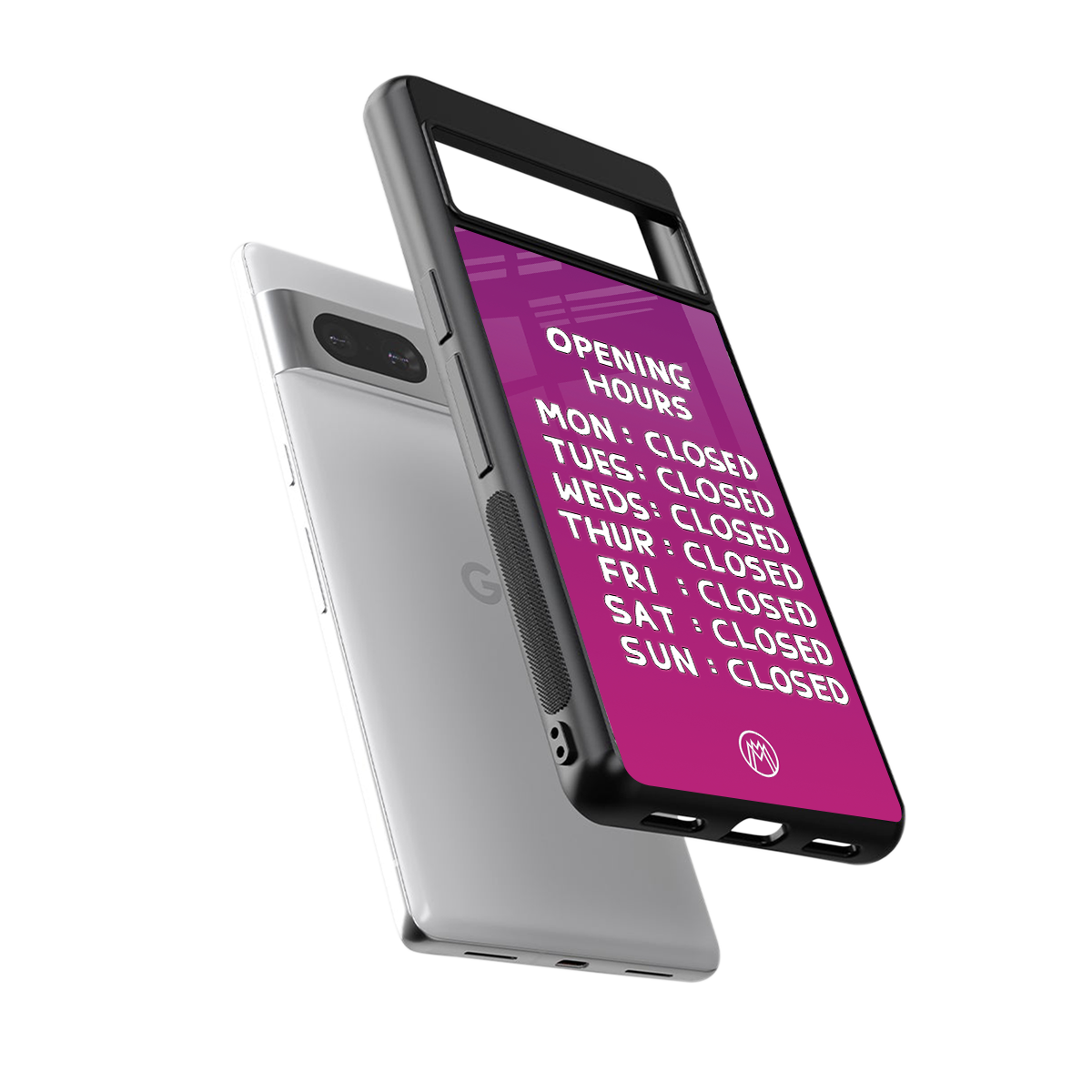 opening hours pink edition back phone cover | glass case for Google Pixel 7