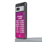 opening hours pink edition back phone cover | glass case for Google Pixel 7