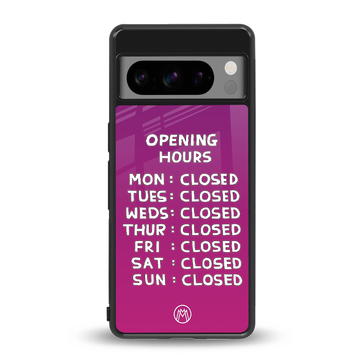 opening hours pink edition back phone cover | glass case for google pixel 8 pro