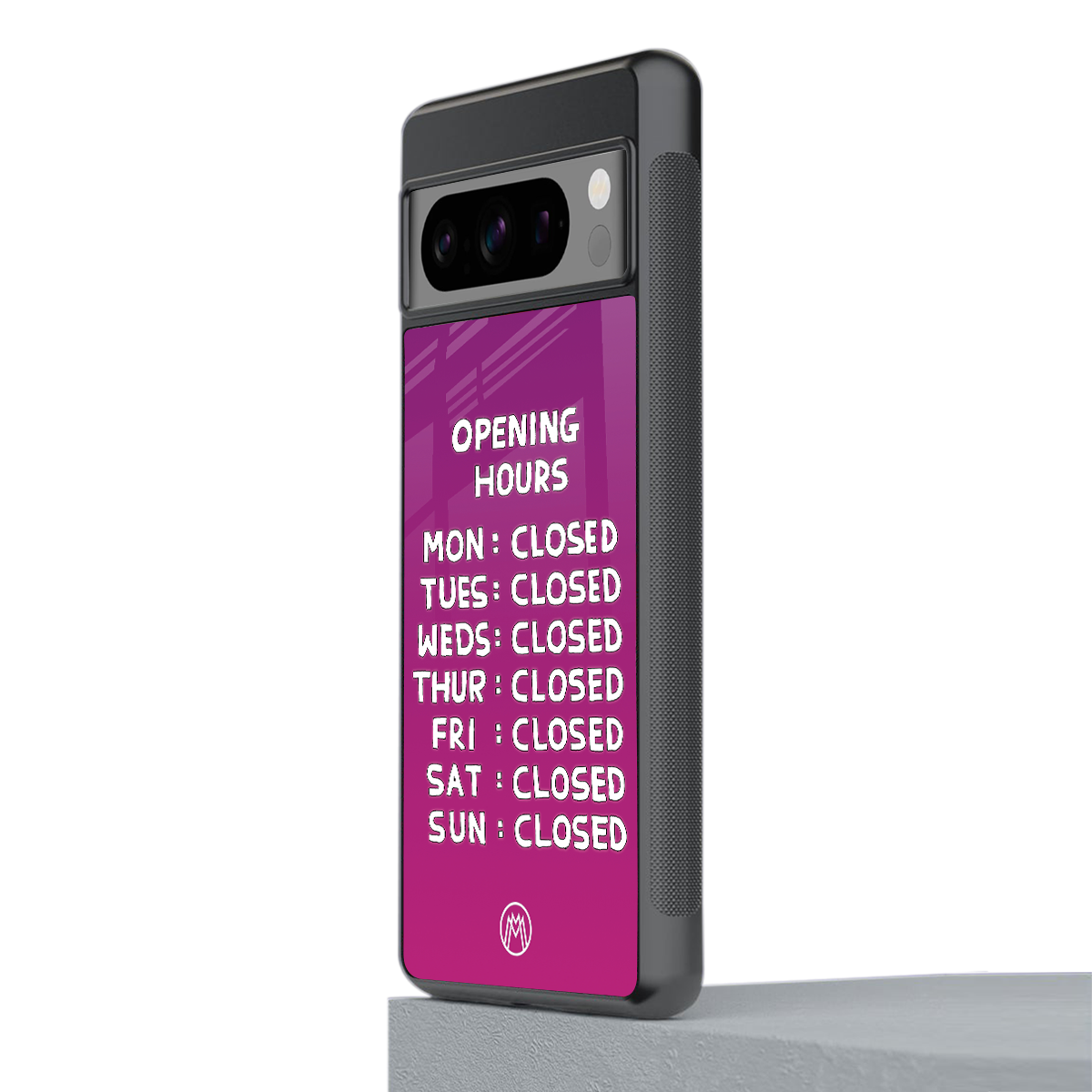 opening hours pink edition back phone cover | glass case for google pixel 8 pro