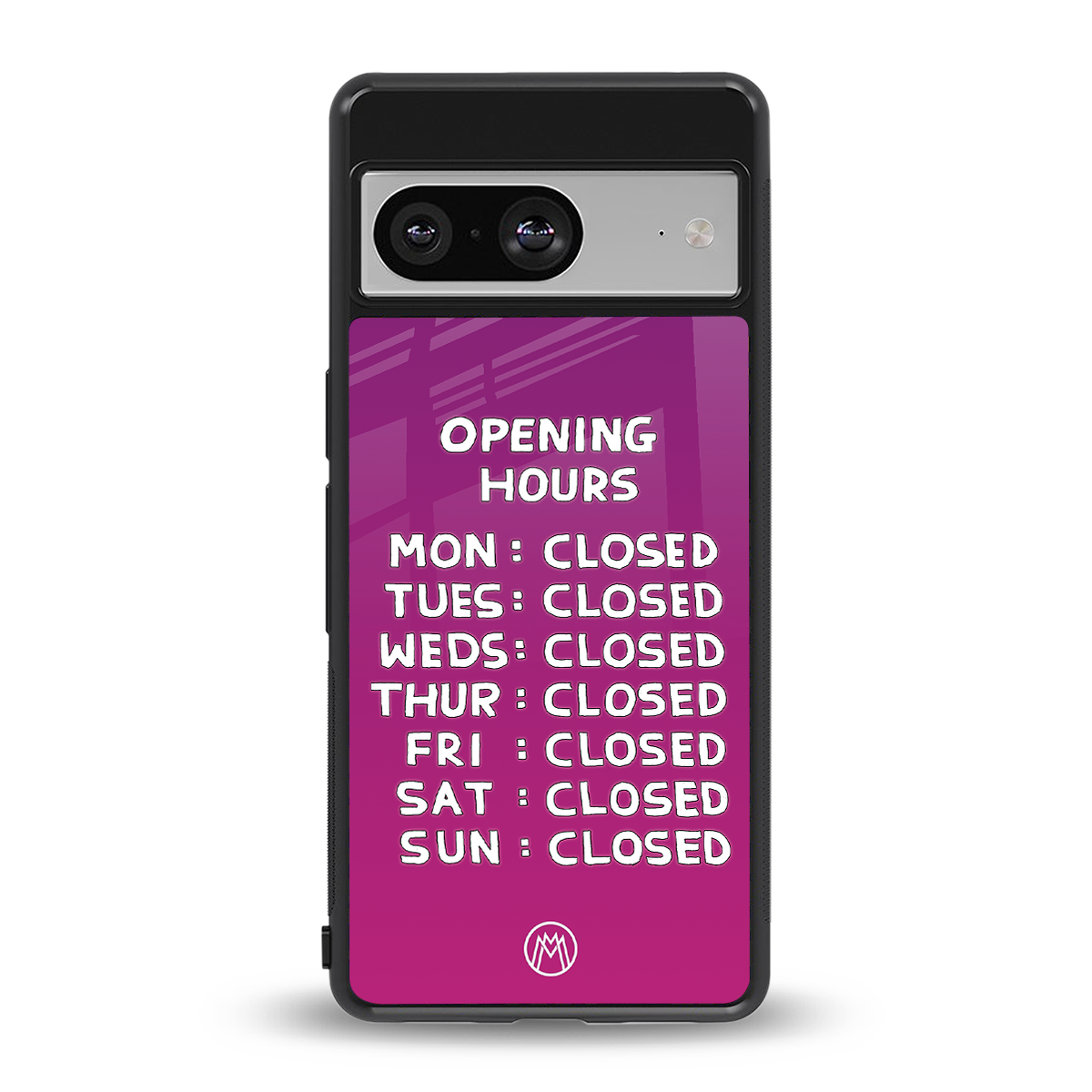 opening hours pink edition back phone cover | glass case for Google Pixel 8