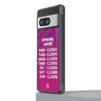 opening hours pink edition back phone cover | glass case for Google Pixel 8