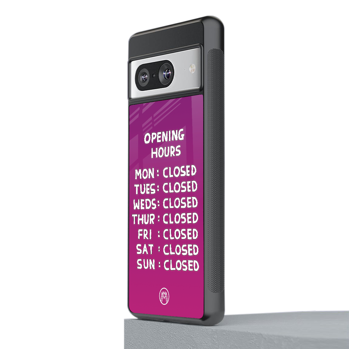 opening hours pink edition back phone cover | glass case for Google Pixel 8