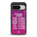 opening hours pink edition back phone cover | glass case for google pixel 9