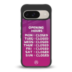 opening hours pink edition back phone cover | glass case for google pixel 9