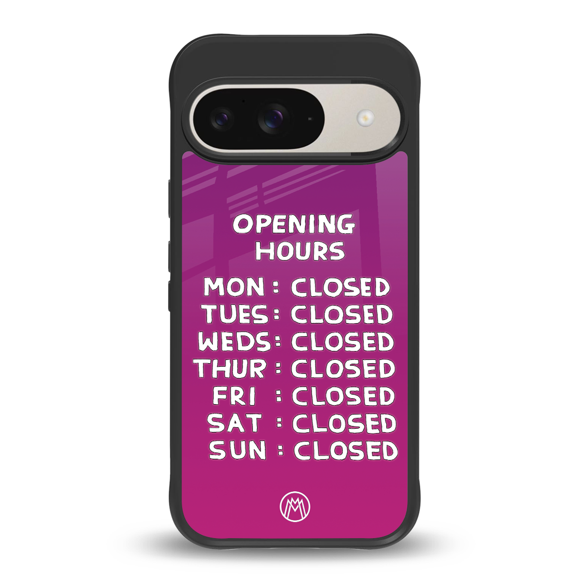 opening hours pink edition back phone cover | glass case for google pixel 9