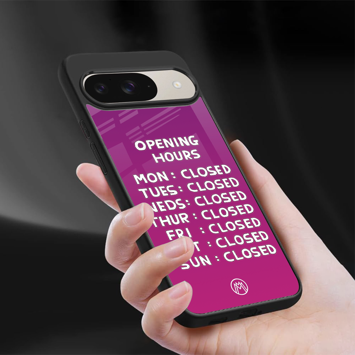 opening hours pink edition back phone cover | glass case for google pixel 9