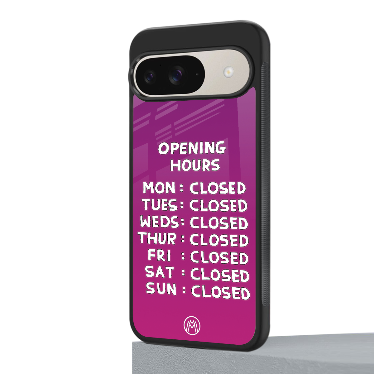 opening hours pink edition back phone cover | glass case for google pixel 9