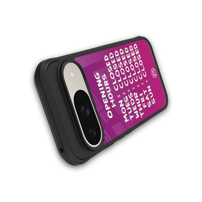 opening hours pink edition back phone cover | glass case for google pixel 9