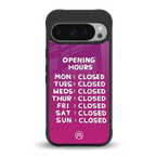 opening hours pink edition back phone cover | glass case for google pixel 9 pro