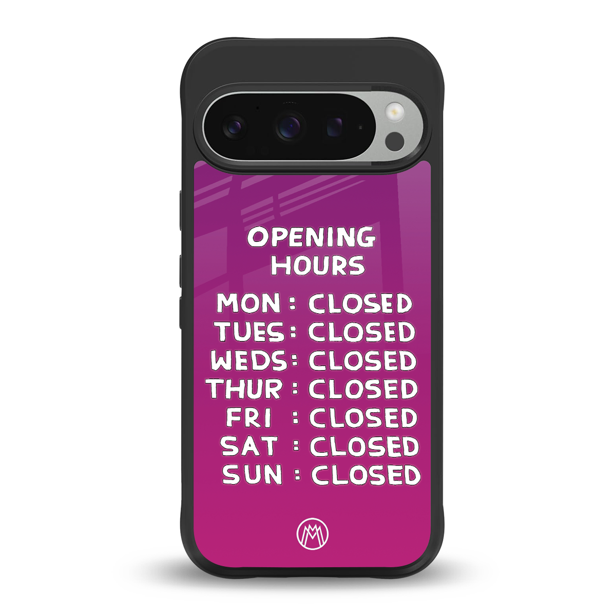 opening hours pink edition back phone cover | glass case for google pixel 9 pro xl