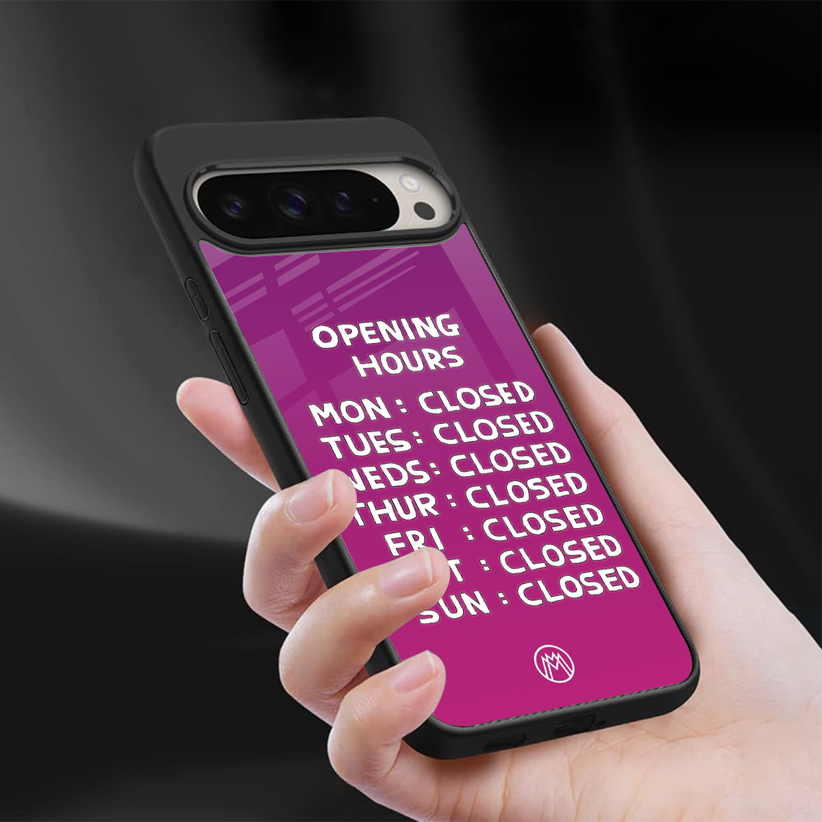 opening hours pink edition back phone cover | glass case for google pixel 9 pro xl