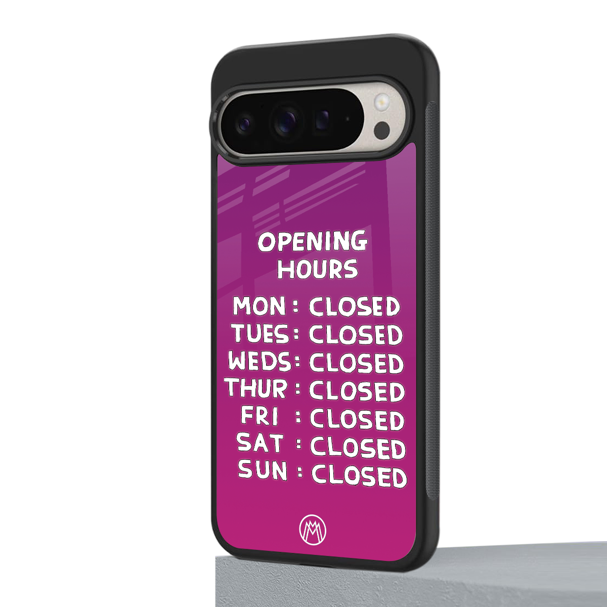 opening hours pink edition back phone cover | glass case for google pixel 9 pro xl