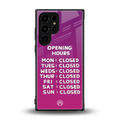opening hours pink edition back phone cover | glass case for samsung galaxy s23 ultra