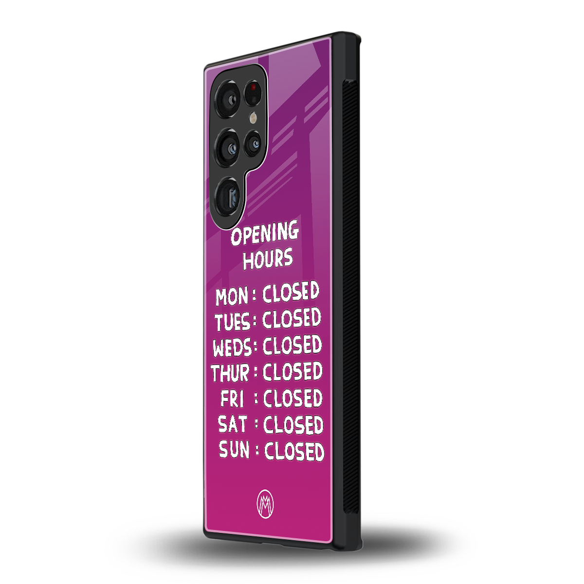 opening hours pink edition back phone cover | glass case for samsung galaxy s24 ultra