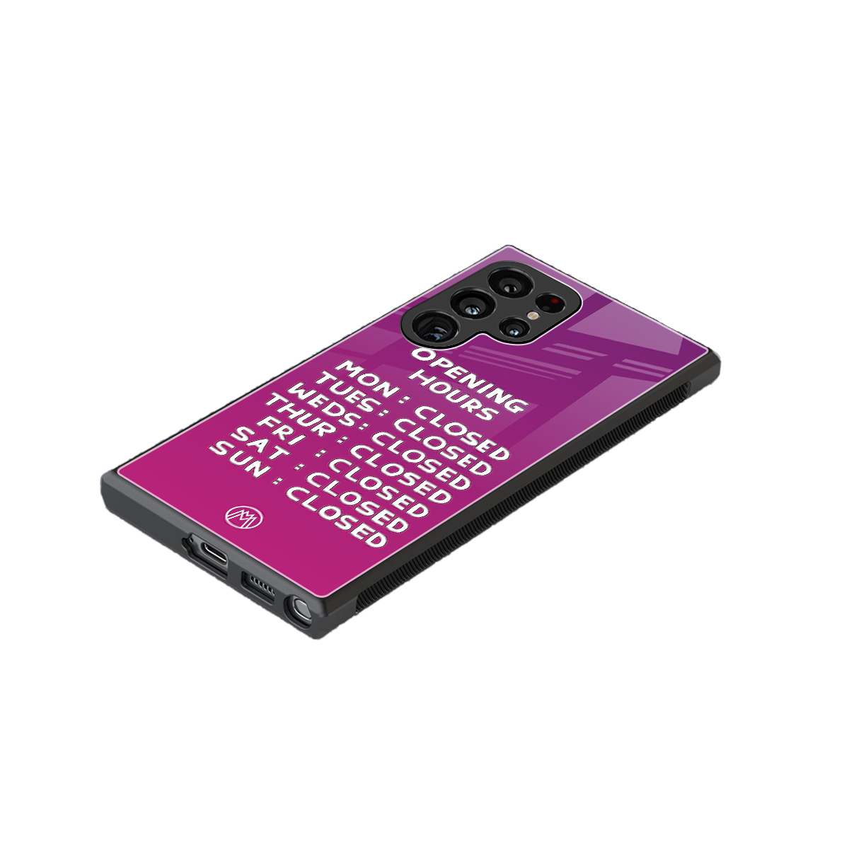 opening hours pink edition back phone cover | glass case for samsung galaxy s24 ultra