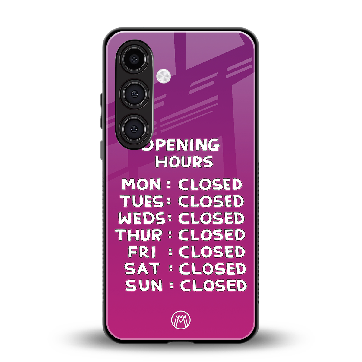opening hours pink edition back phone cover | glass case for samsung galaxy s25 plus