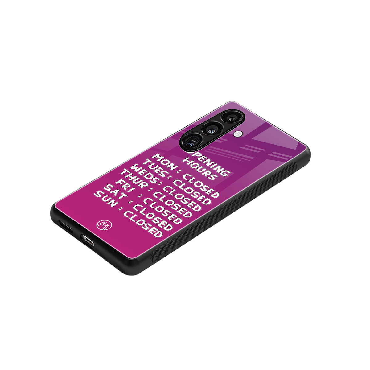 opening hours pink edition back phone cover | glass case for samsung galaxy s24