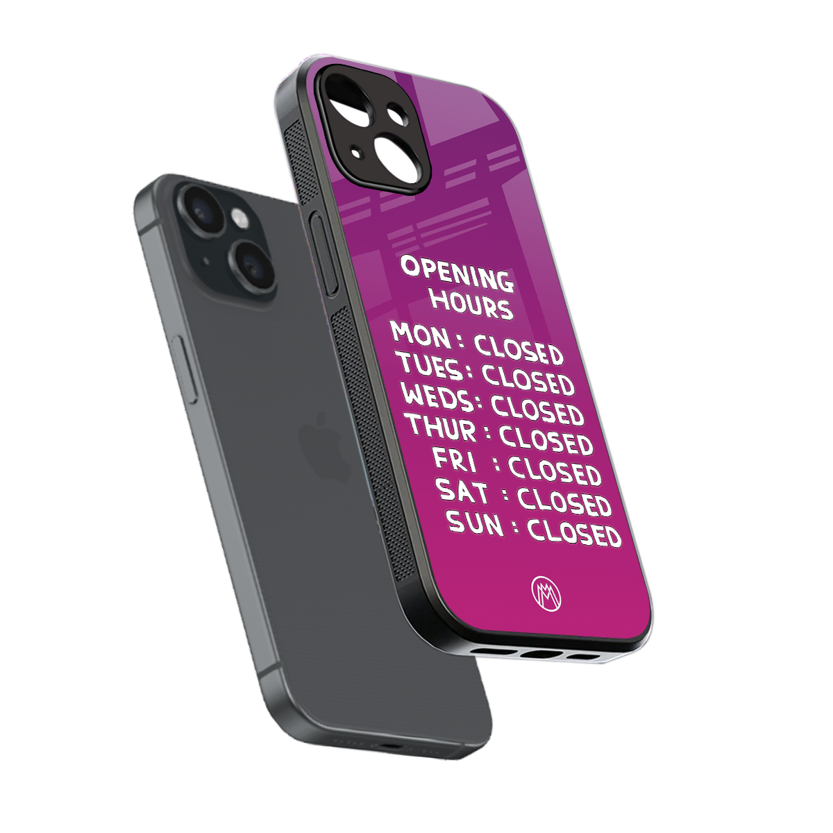 opening hours pink edition back phone cover | glass case for iphone 14