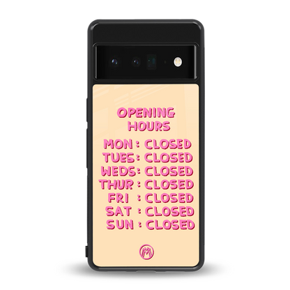 opening hours back phone cover | glass case for google pixel 6 pro