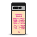 opening hours back phone cover | glass case for google pixel 7 pro