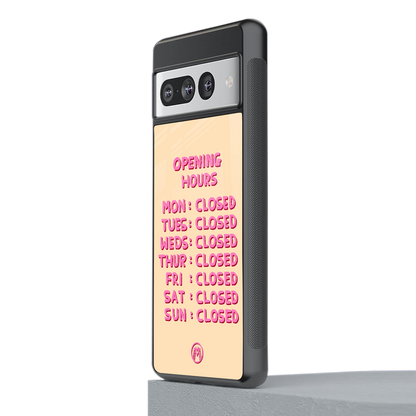 opening hours back phone cover | glass case for google pixel 7 pro