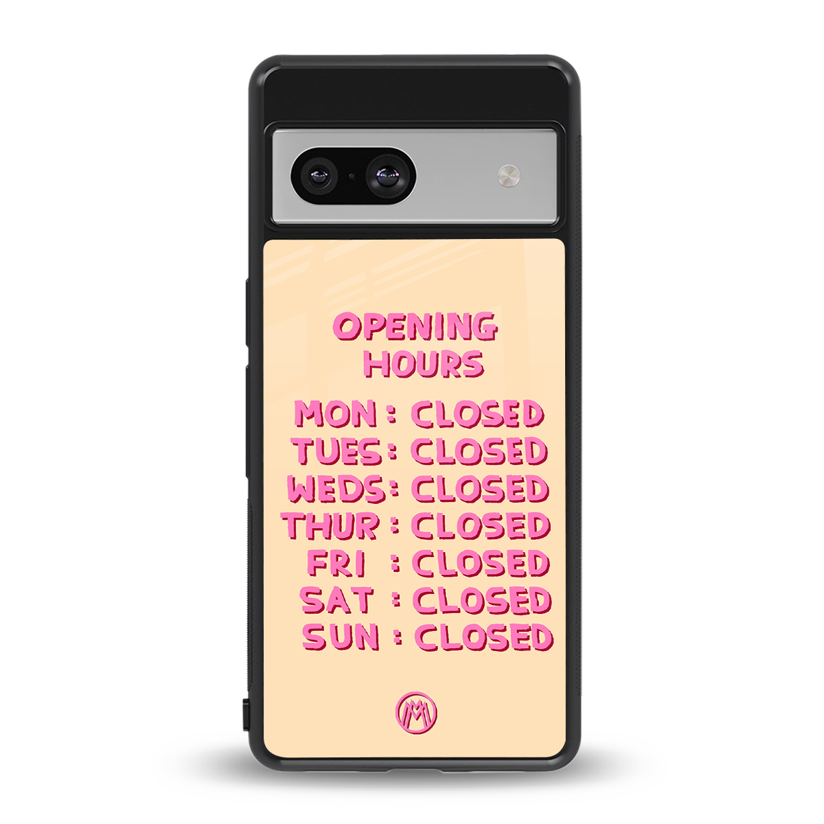 opening hours back phone cover | glass case for Google Pixel 7A