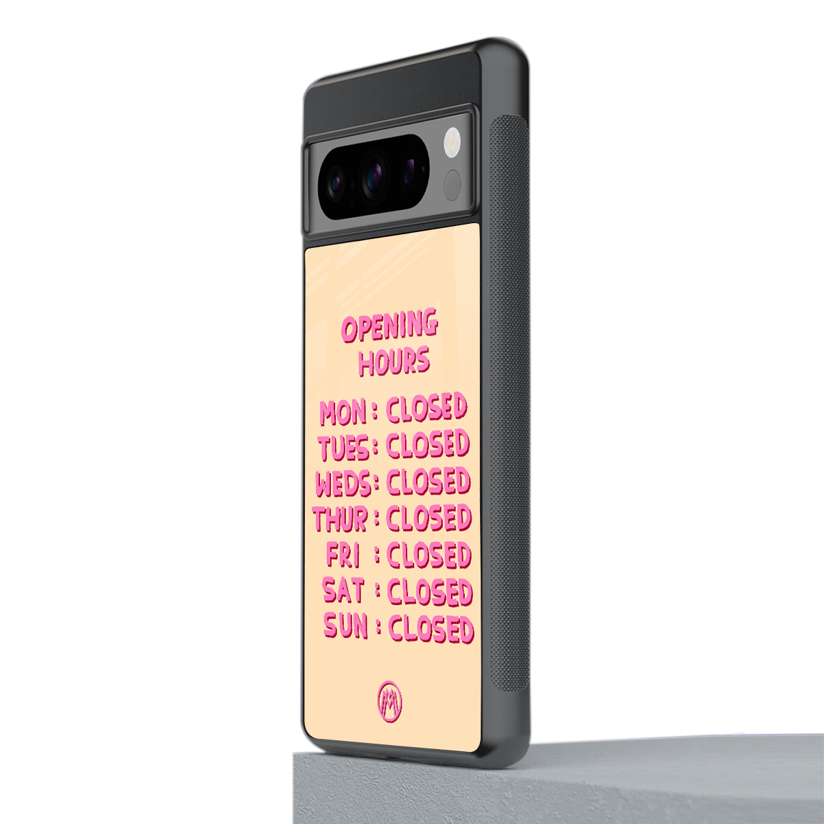 opening hours back phone cover | glass case for google pixel 8 pro