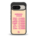 opening hours back phone cover | glass case for google pixel 9