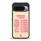 opening hours back phone cover | glass case for google pixel 9 pro