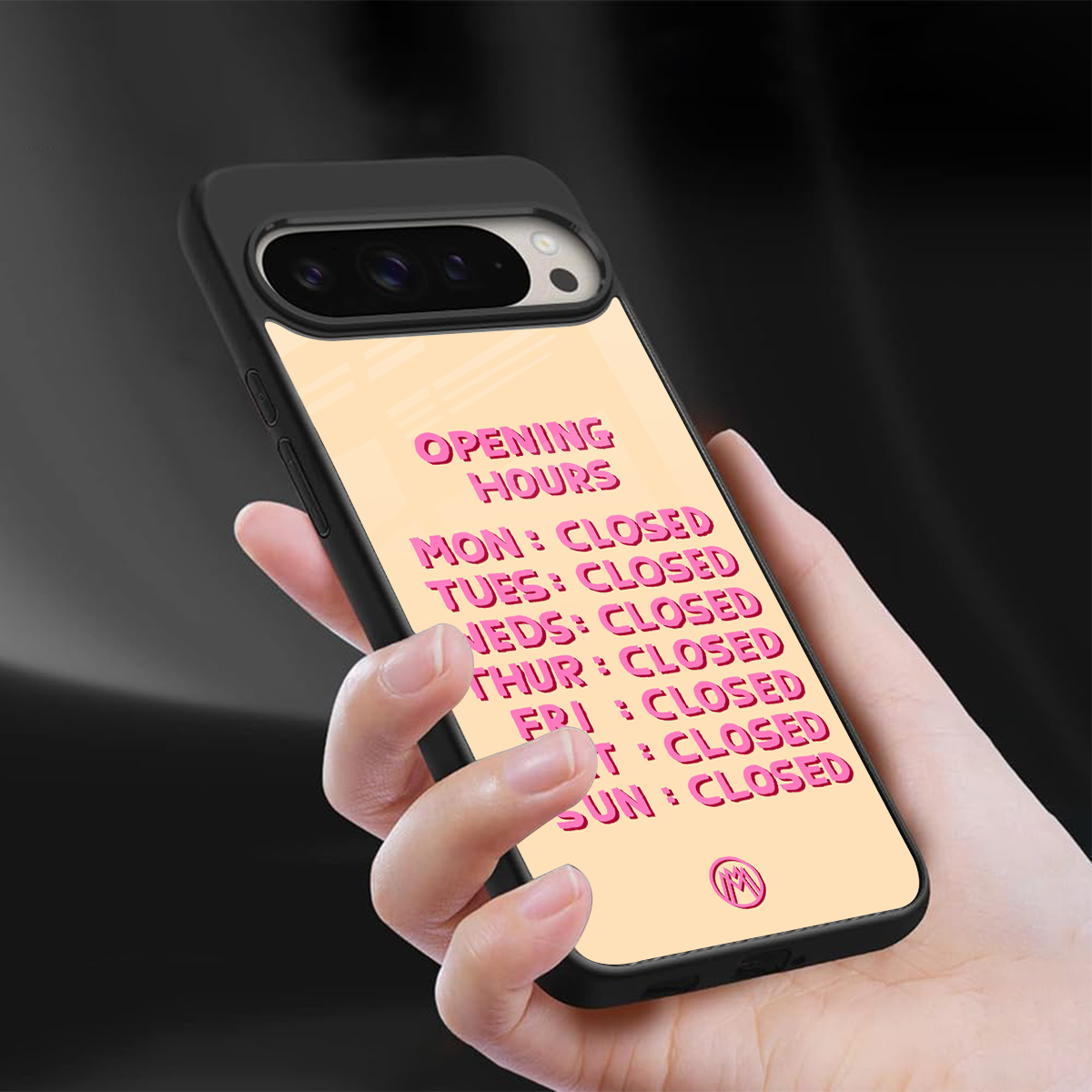 opening hours back phone cover | glass case for google pixel 9 pro xl