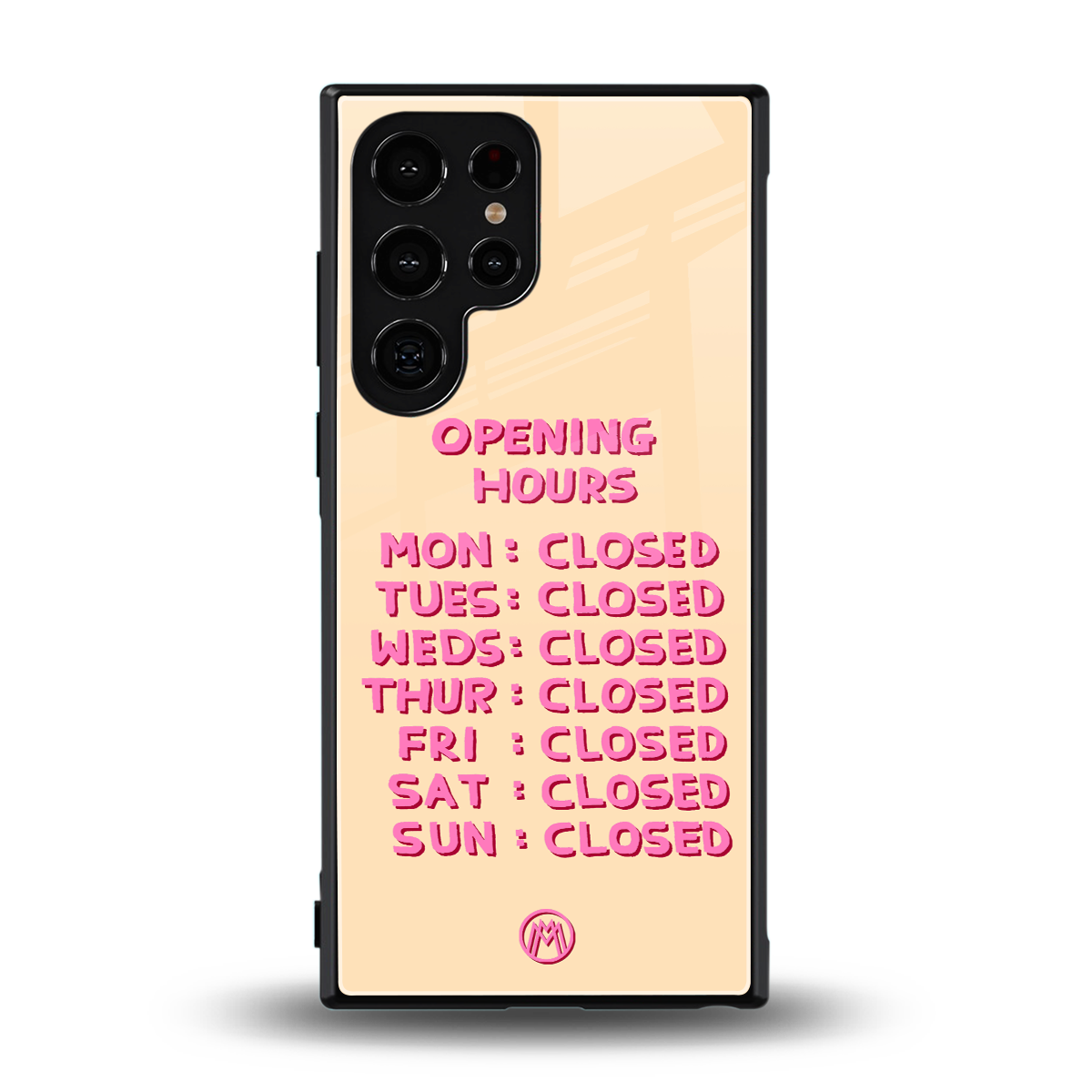 opening hours back phone cover | glass case for samsung galaxy s24 ultra