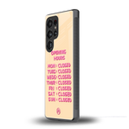opening hours back phone cover | glass case for samsung galaxy s25 ultra