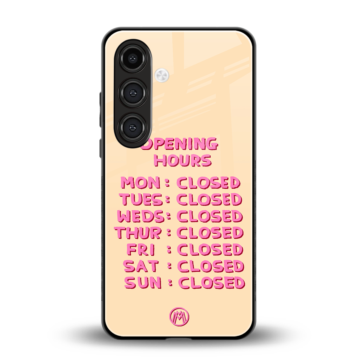 opening hours back phone cover | glass case for samsung galaxy s24