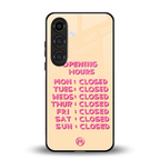 opening hours back phone cover | glass case for samsung galaxy s24 fe